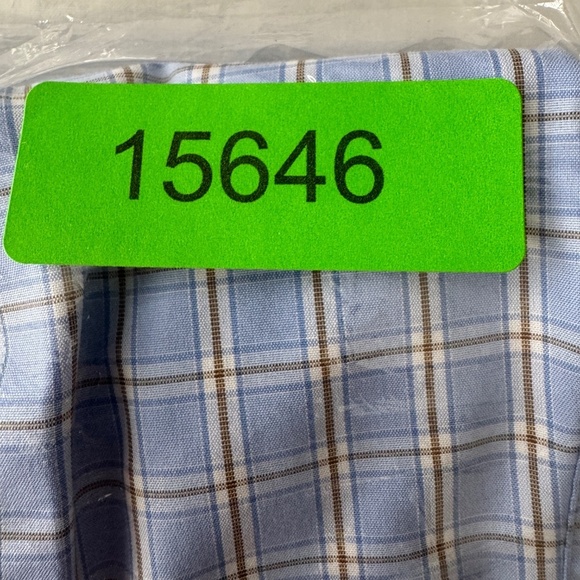 Joseph Abboud Men's Long Sleeve Button Up Shirt Check Blue‎ Size X-Large Pocket - Picture 12 of 12